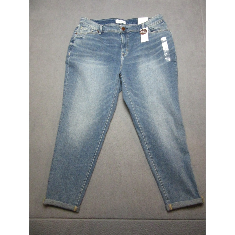 Lane Bryant Jeans Womens 16 Blue Boyfriend Signature Fit Mid Rise Curvy New